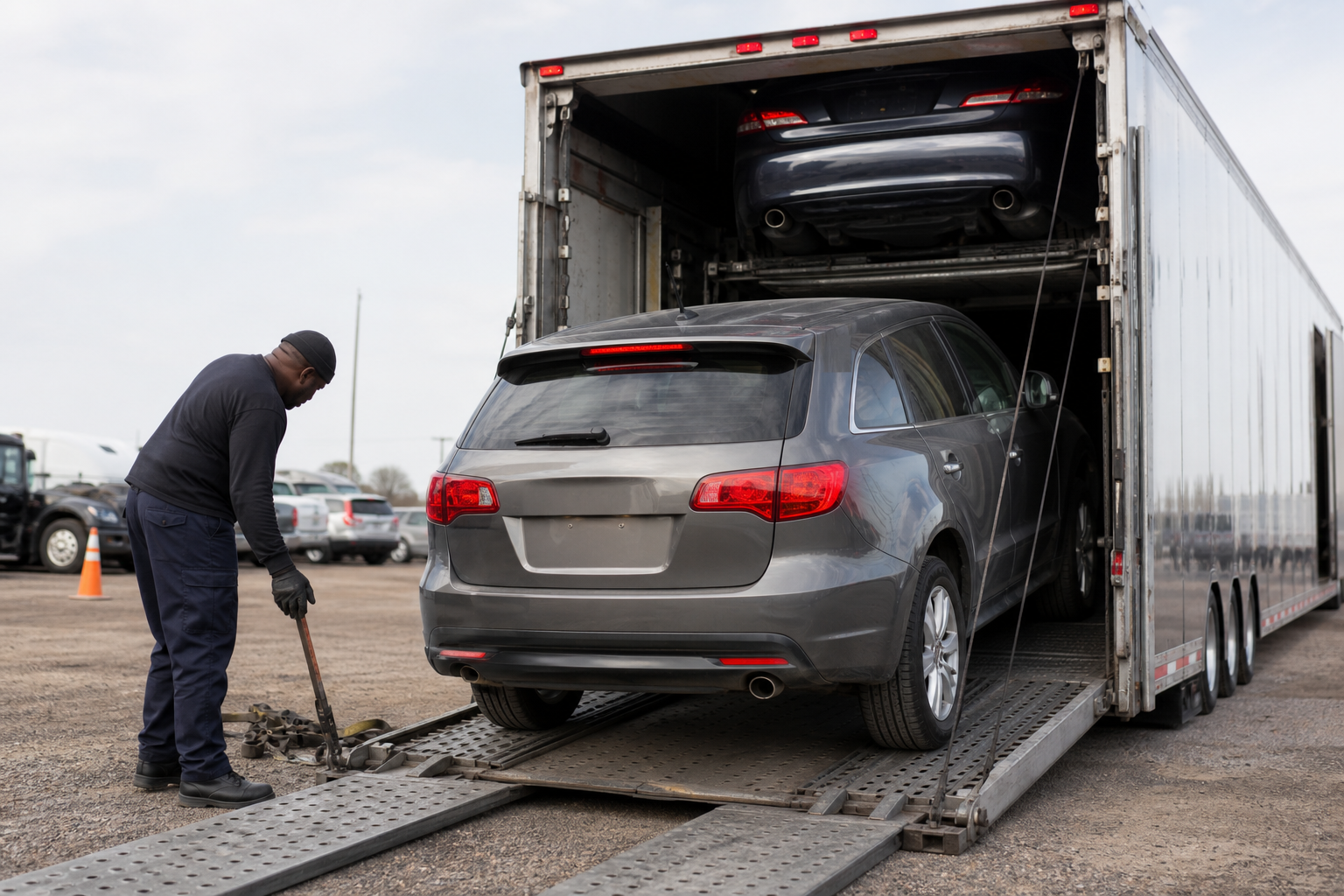 Vehicle transportation scene related to Auto Transport Broker Fees: What Customers Should Understand