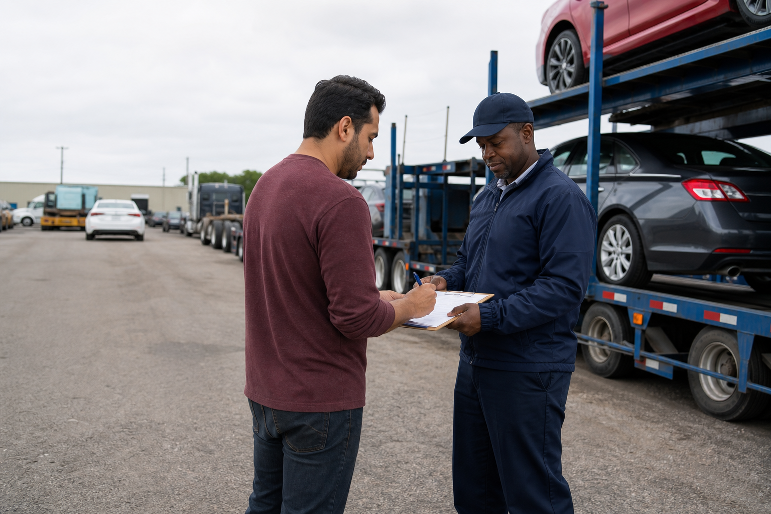 Vehicle transportation scene related to Can Someone Else Release or Receive Your Car for Shipping?
