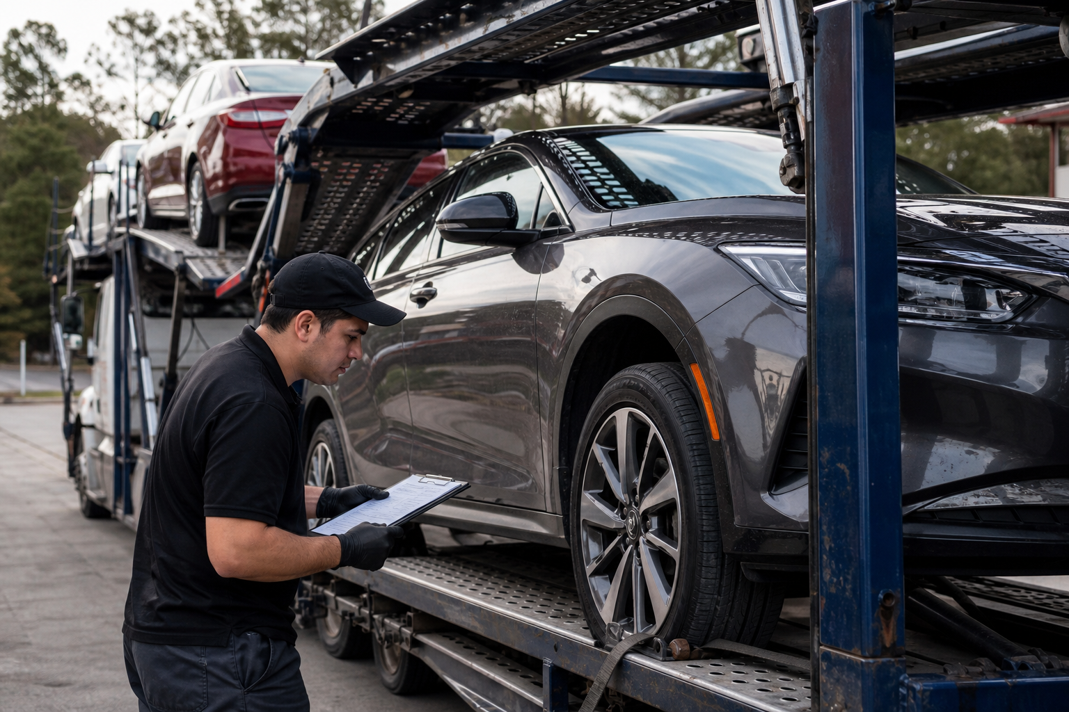 Vehicle transportation scene related to Car Shipping Broker vs. Carrier: What’s the Difference?
