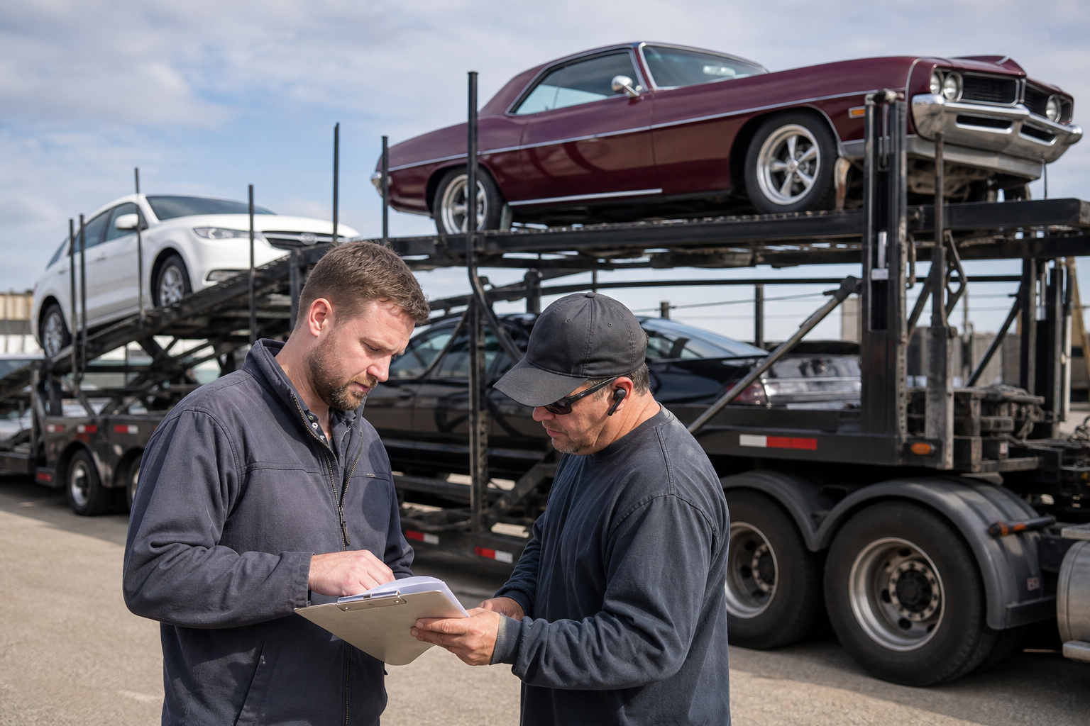 Vehicle transportation scene related to Classic Car Shipping Guide: Costs, Options, and Carrier Checks