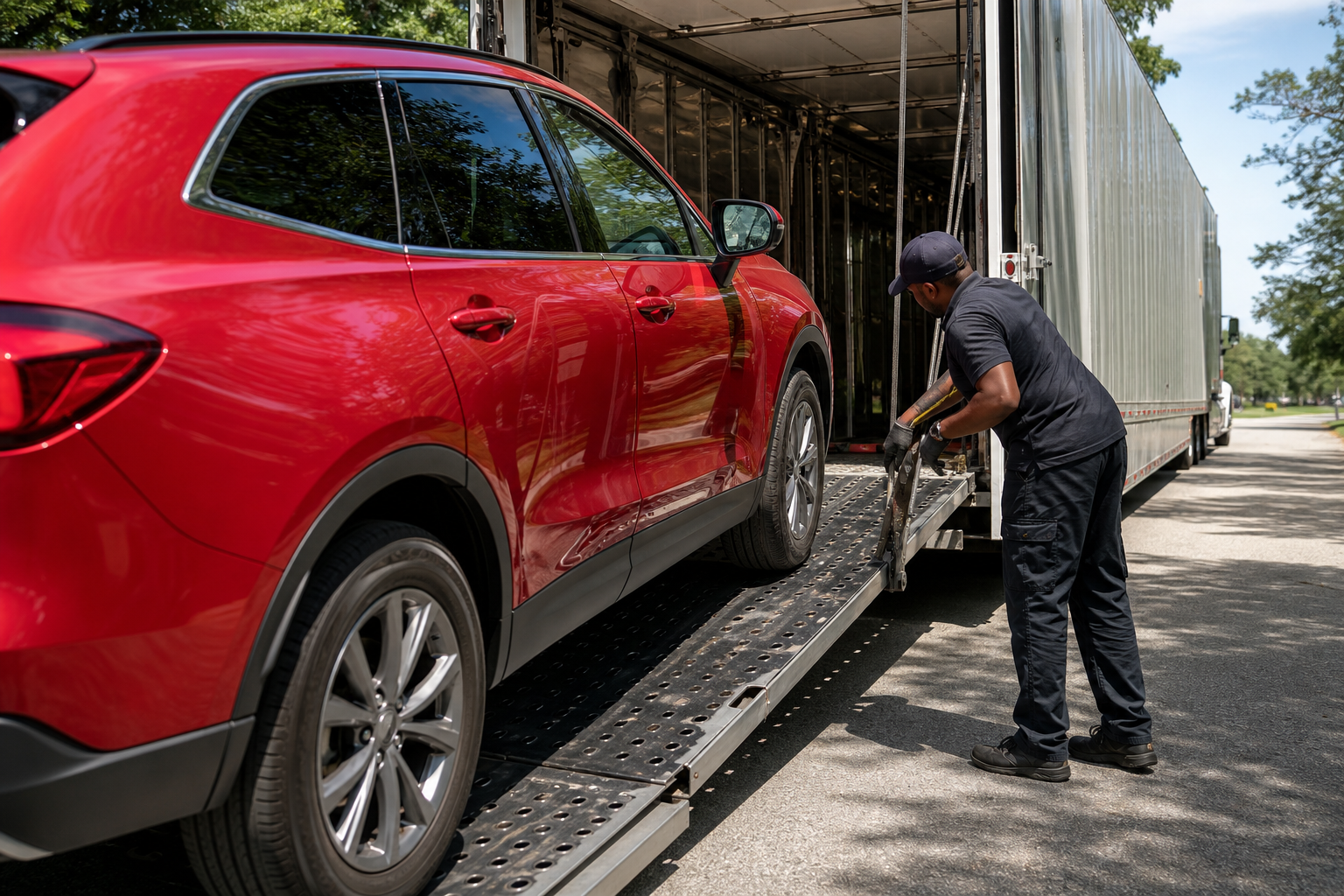 Vehicle transportation scene related to How Auto Transport Pickup Windows Work