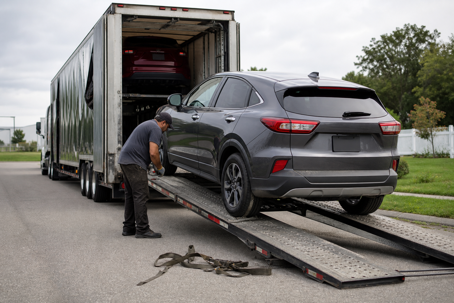 Vehicle transportation scene related to How to Arrange Shipping for a Car Bought Online
