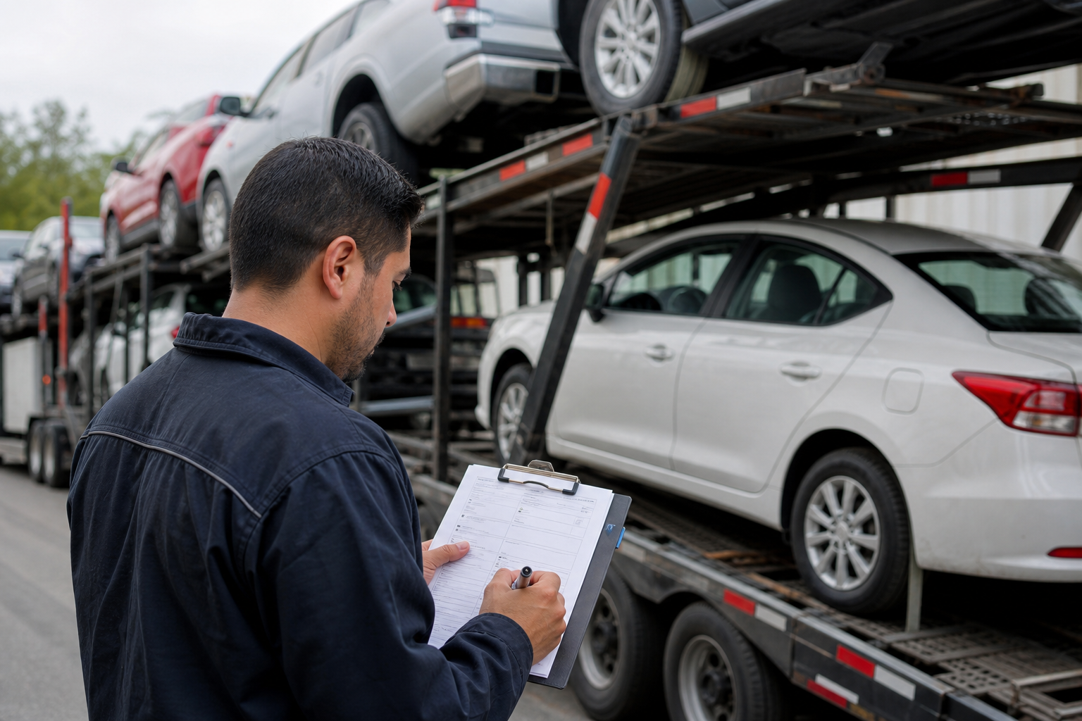 Vehicle transportation scene related to How to Handle a Damage Claim After Car Shipping