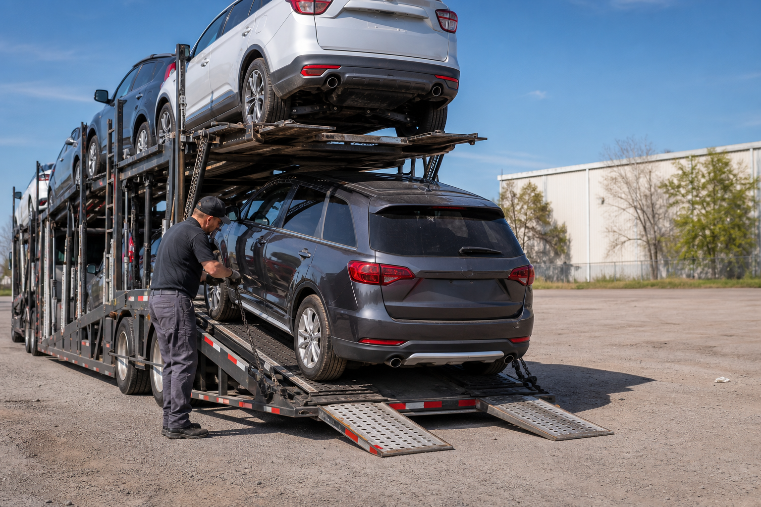Vehicle transportation scene related to How to Reschedule a Car Shipping Delivery