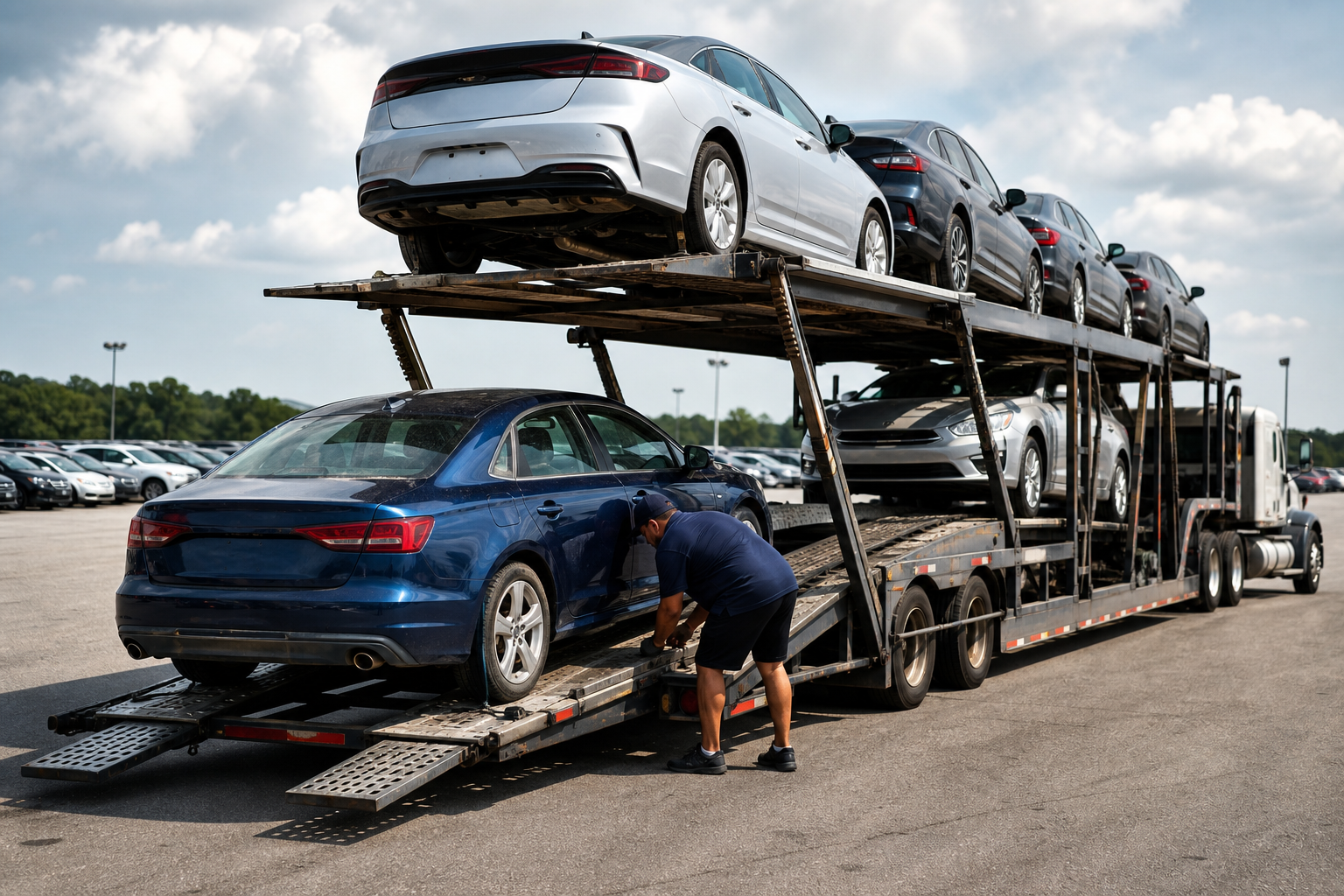 Vehicle transportation scene related to How to Ship a Car Bought at an Auction