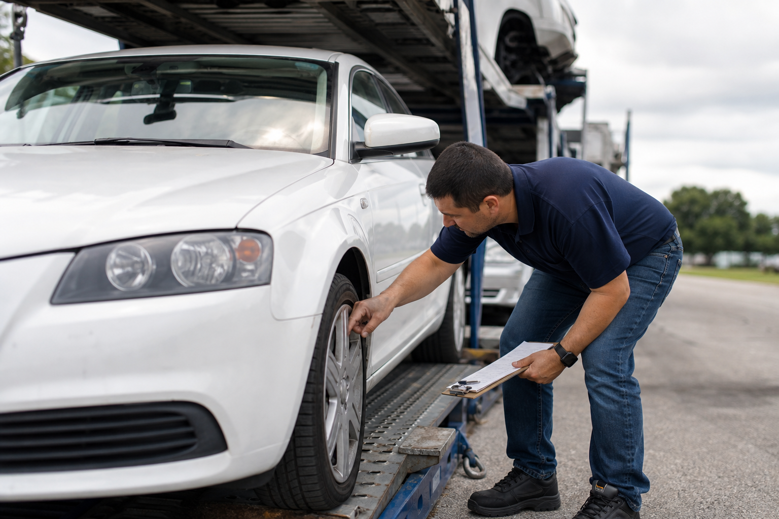 Vehicle transportation scene related to Keys, Alarms and Toll Tags: Prepare Before Car Shipping