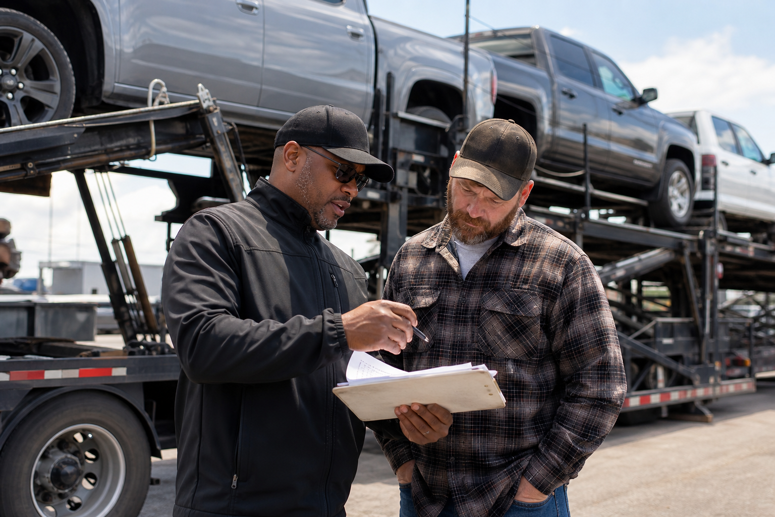Vehicle transportation scene related to Pickup Truck Shipping Guide: Size, Weight and Pricing Factors