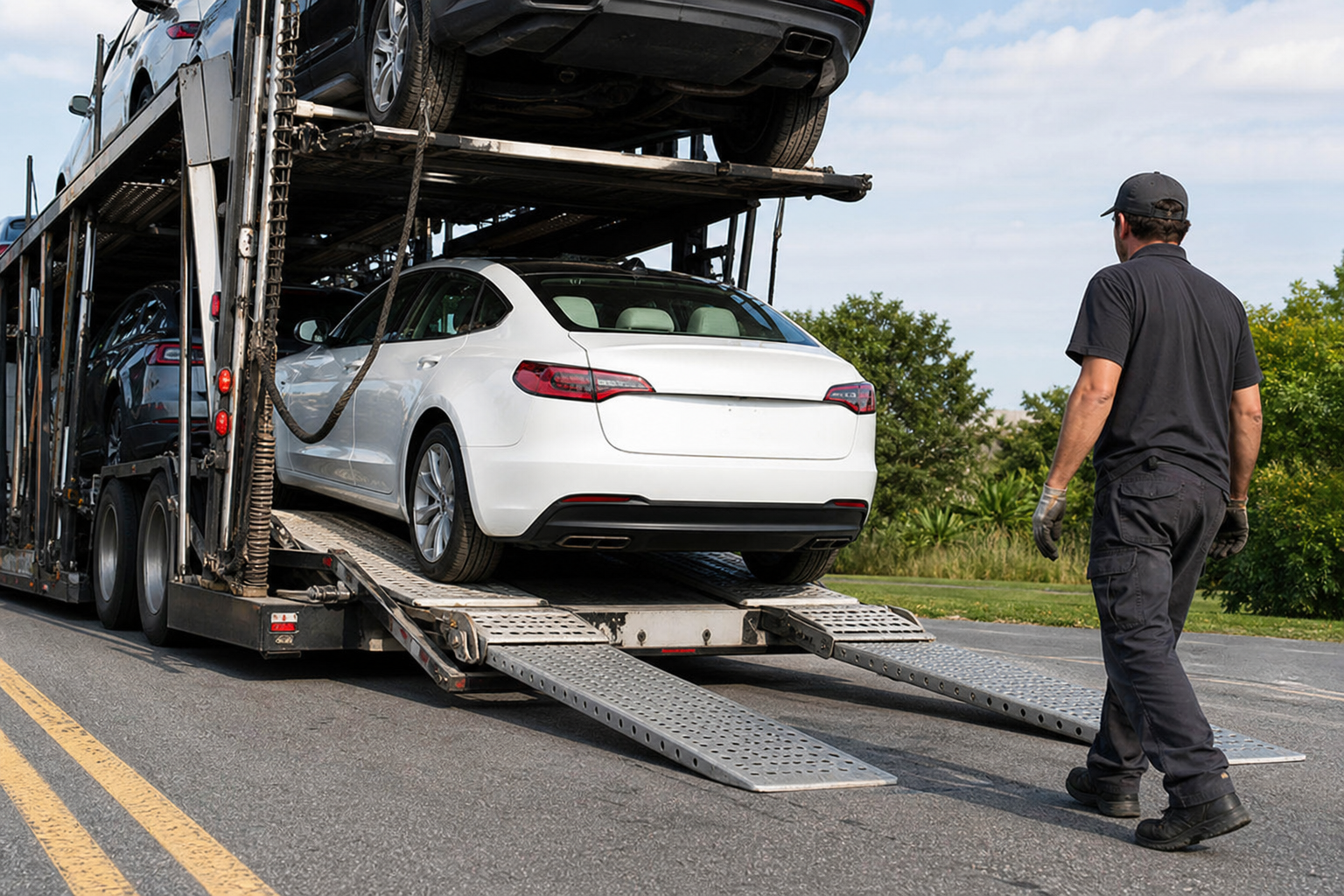 Vehicle transportation scene related to What Affects Car Shipping Prices? Key Cost Factors